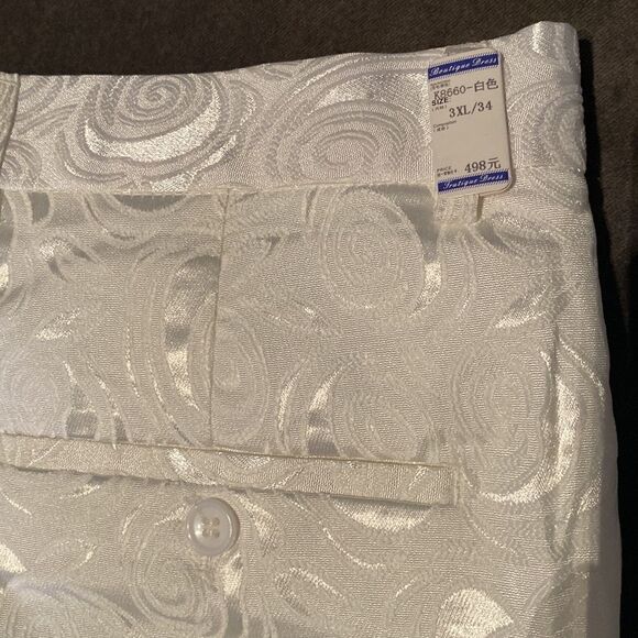 Men’s Tuxedo Rose Floral Jacquard 2 Piece Slim Fit Size 38 Jacket 34 Pants NWT - Picture 11 of 13